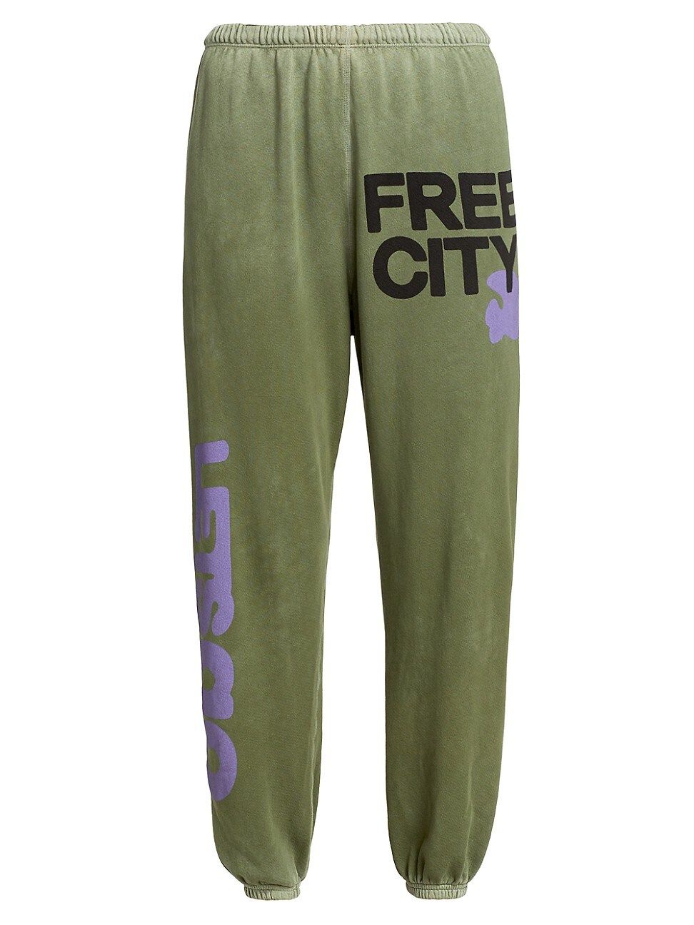 Free City Women's Logo Fleece Sweatpants - Green Dirt Sunfade - Size XS | Saks Fifth Avenue