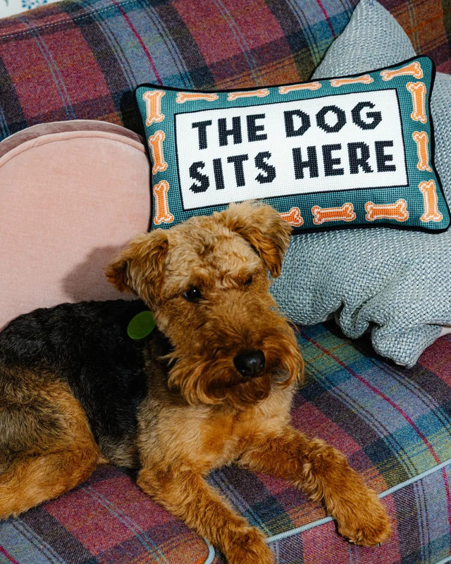 The Dog Sits Here Cushion | Furbish Studio