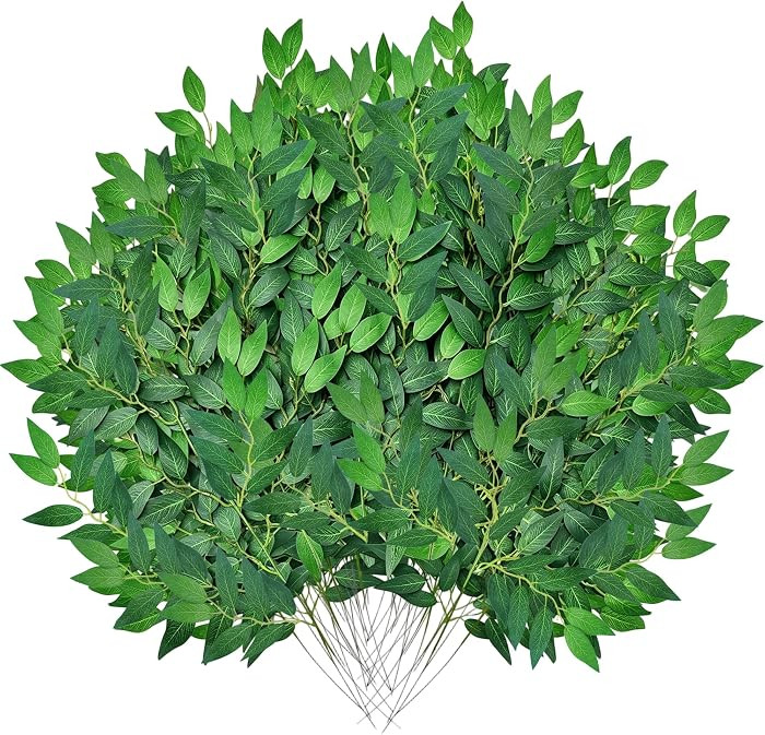 36Pcs Italian Ruscus Greenery Stems Bulk, Artificial Silk Green Leaves Garland, 20"Fake Branches, Hanging Plants Spray Vines for DIY Wedding Arch Bouquet Table Centerpieces Vase Filler Home Decor | Amazon (US)