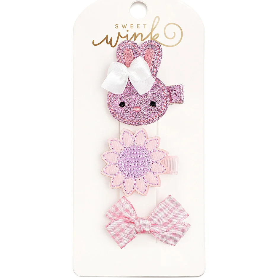 Bunny Clip Set, Multi - Sweet Wink Hair Accessories | Maisonette | Maisonette