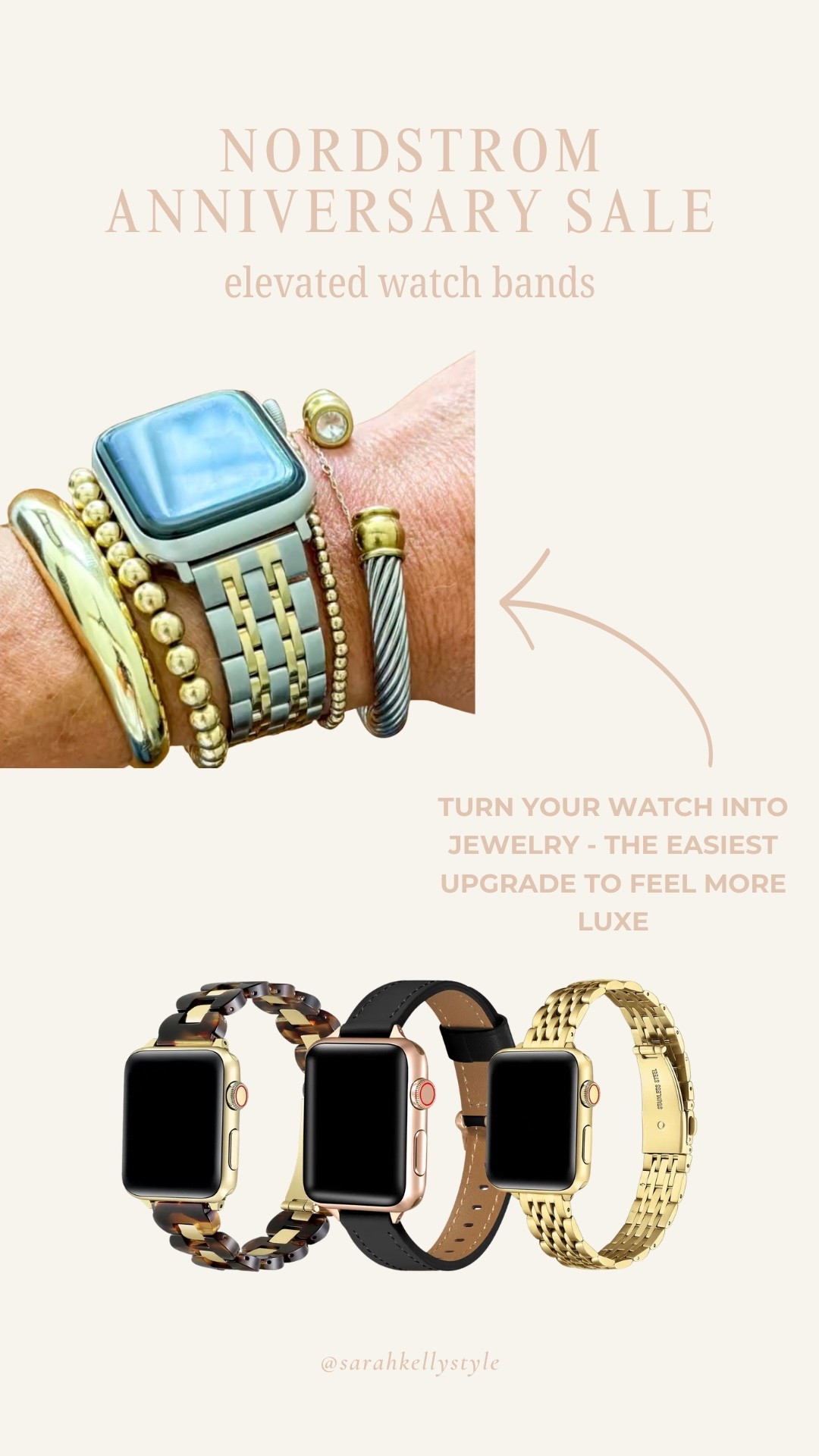 The easiest way to upgrade your Apple Watch. These chic bands make it look more like jewelry while still being comfortable enough for everyday wear. 

 #

#LTKmomlife #LTKOver40 #LTKSaleAlert
