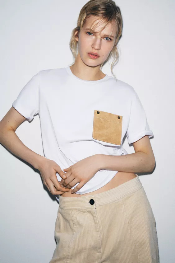CONTRAST POCKET T-SHIRT | Zara US