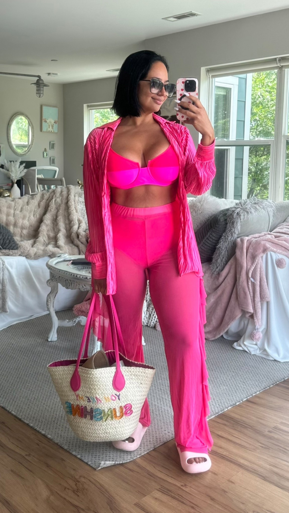 Neon swimsuit means a neon cover up 💥

Swimsuit of the day 👙 

5’3 
Size 8 / Medium
Bust: 34DDD
Waist: 28”
Hips: 43”
Wearing Size L in the swimsuit 

swimwear, bikini, over 40, bathing suits, swimsuits, high waisted bikini, petite curvy, summer, vacation, cover up pants, beach bag, beach outfit 

#LTKSwim #LTKMidsize #LTKStyleTip