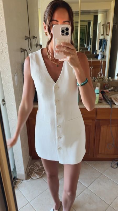 Y’all! I just saw that this white vest mini dress is in clearance at Abercrombie! This was a best seller for WEEKS! And there is also a new navy version which looks super cute too! 

#LTKstyletip #LTKfindsunder100 #LTKsalealert