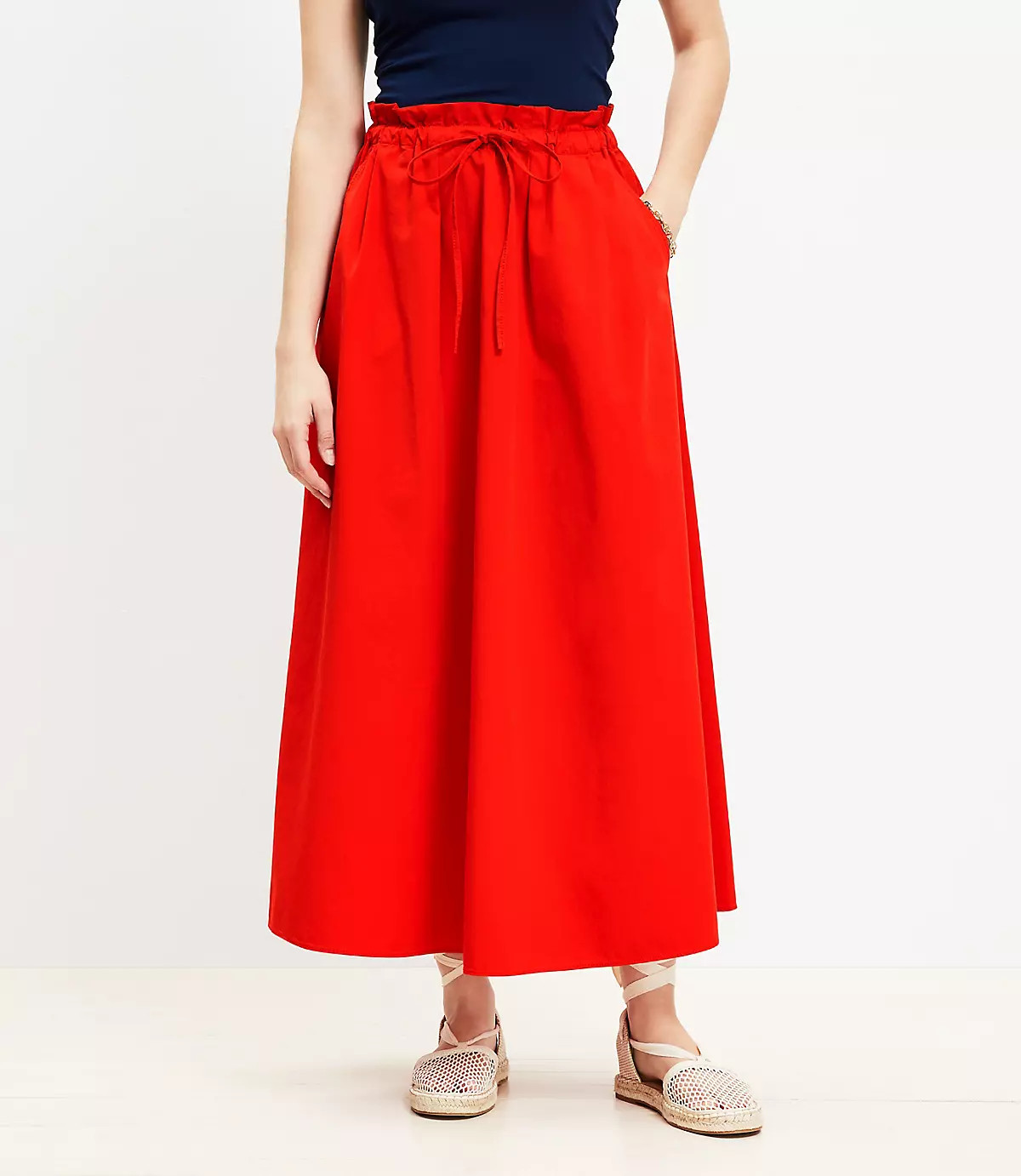 Paperbag Maxi Pocket Skirt | LOFT