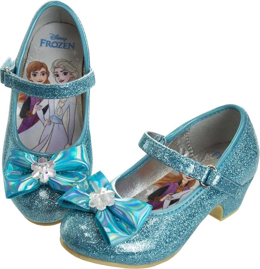 Disney Shoes - Girls Mary Jane Flat Pump Strap with Bow - Kids Character Princess Dress up Costum... | Amazon (US)