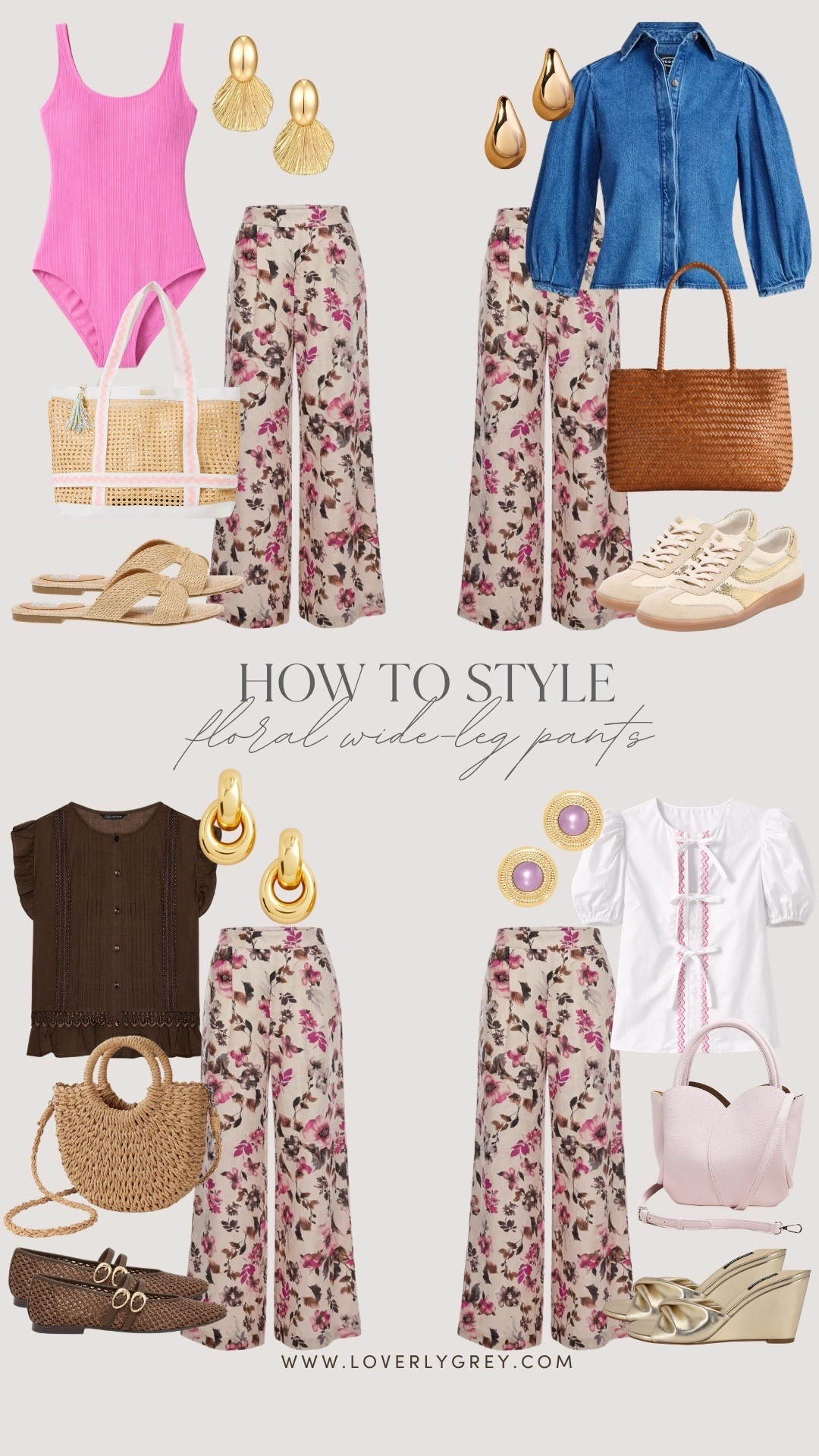 How to style the Loverly Grey x Cleobella floral Martin wide-leg pants 🌸 effortless, feminine, and endlessly versatile.

Loverly grey, floral pants outfit, wide leg pants outfit, spring outfit ideas, how to style floral pants, feminine outfits, casual chic outfits, resort outfit ideas, elevated basics

#LTKSwim #LTKSeasonal #LTKWorkwear