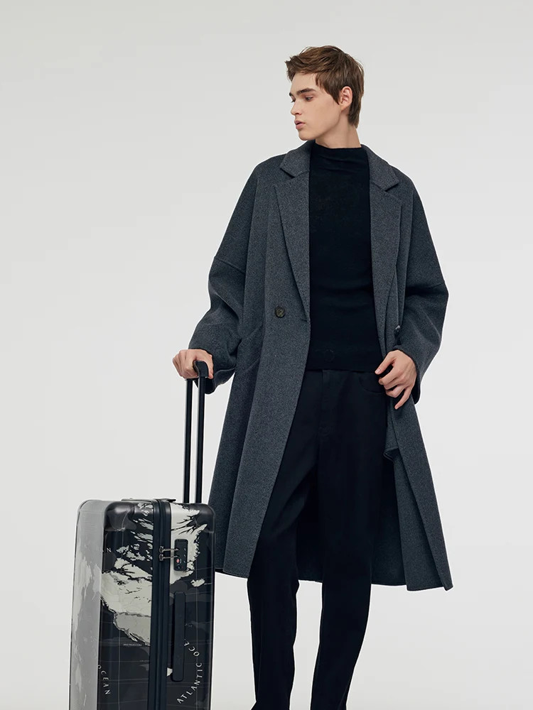 100% Wool Longline Unisex Overcoat | GOELIA