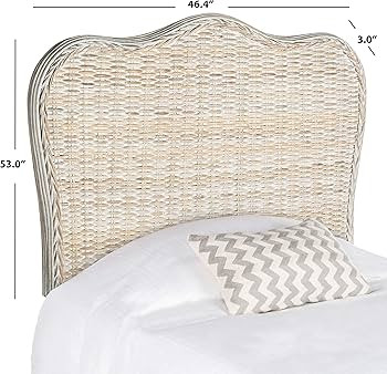 SAFAVIEH Furniture - Imelda Rattan Twin Headboard - White-Washed - Rattan - Coastal Woven Design ... | Amazon (US)