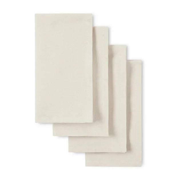 Mainstays Yale Solid Fabric Napkin Set, Beige, 18"W x 18"L, 4 Pieces | Walmart (US)