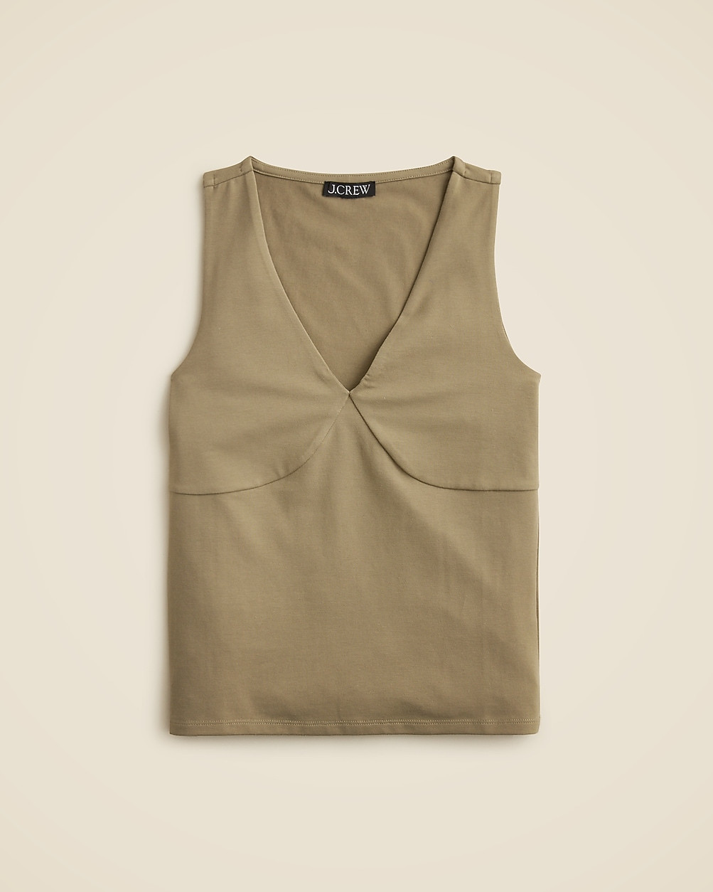 Stretch cotton-blend V-neck top | J. Crew US