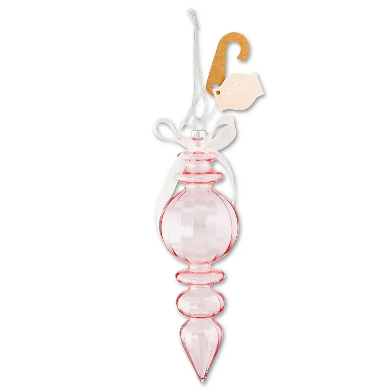 Clear Pink Finial Christmas Ornament, 7.8", by Holiday Time | Walmart (US)