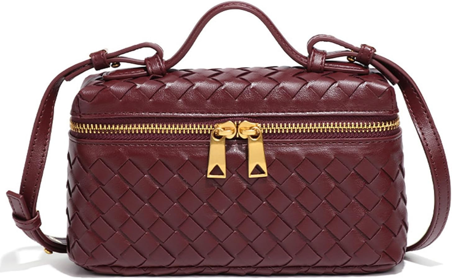 Mini Woven Crossbody Purse Square Box Bags Top-Handle Tote Handbag Shoulder Bag Cute Satchels Tre... | Amazon (US)