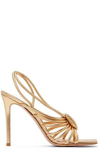 Gold Hellen Heeled Sandals | SSENSE