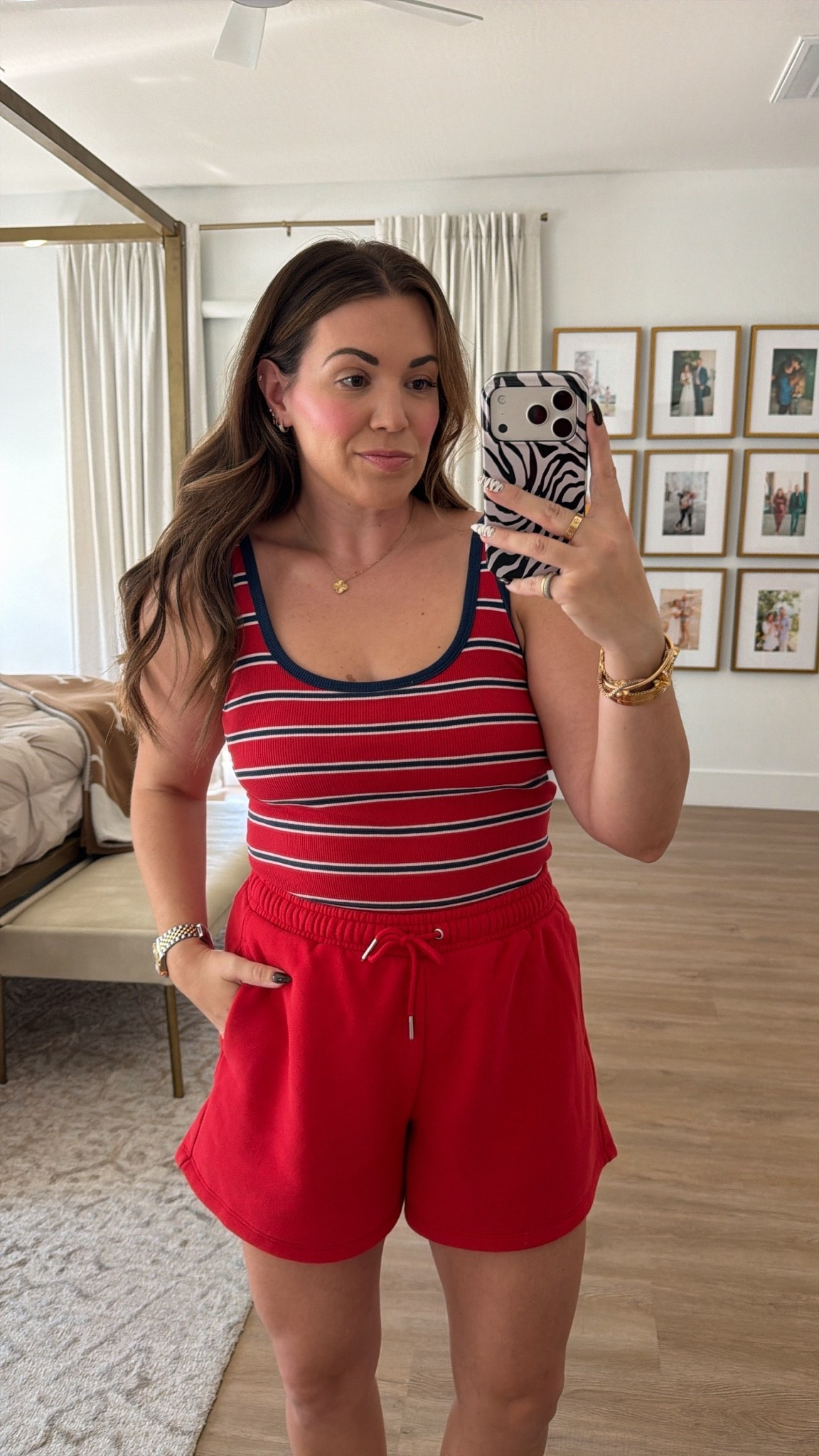 curvy midsize red sweat suit outfit! wearing size medium in red striped tank, shorts, and crew neck ❤️

#LTKSeasonal #LTKMidsize