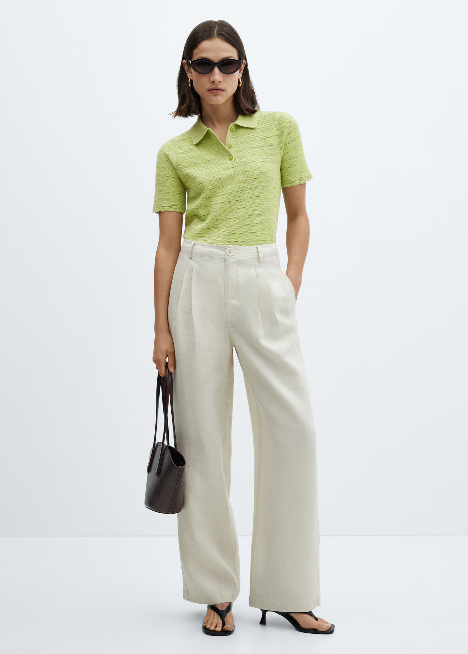 Short sleeve polo neck jumper | MANGO (UK)