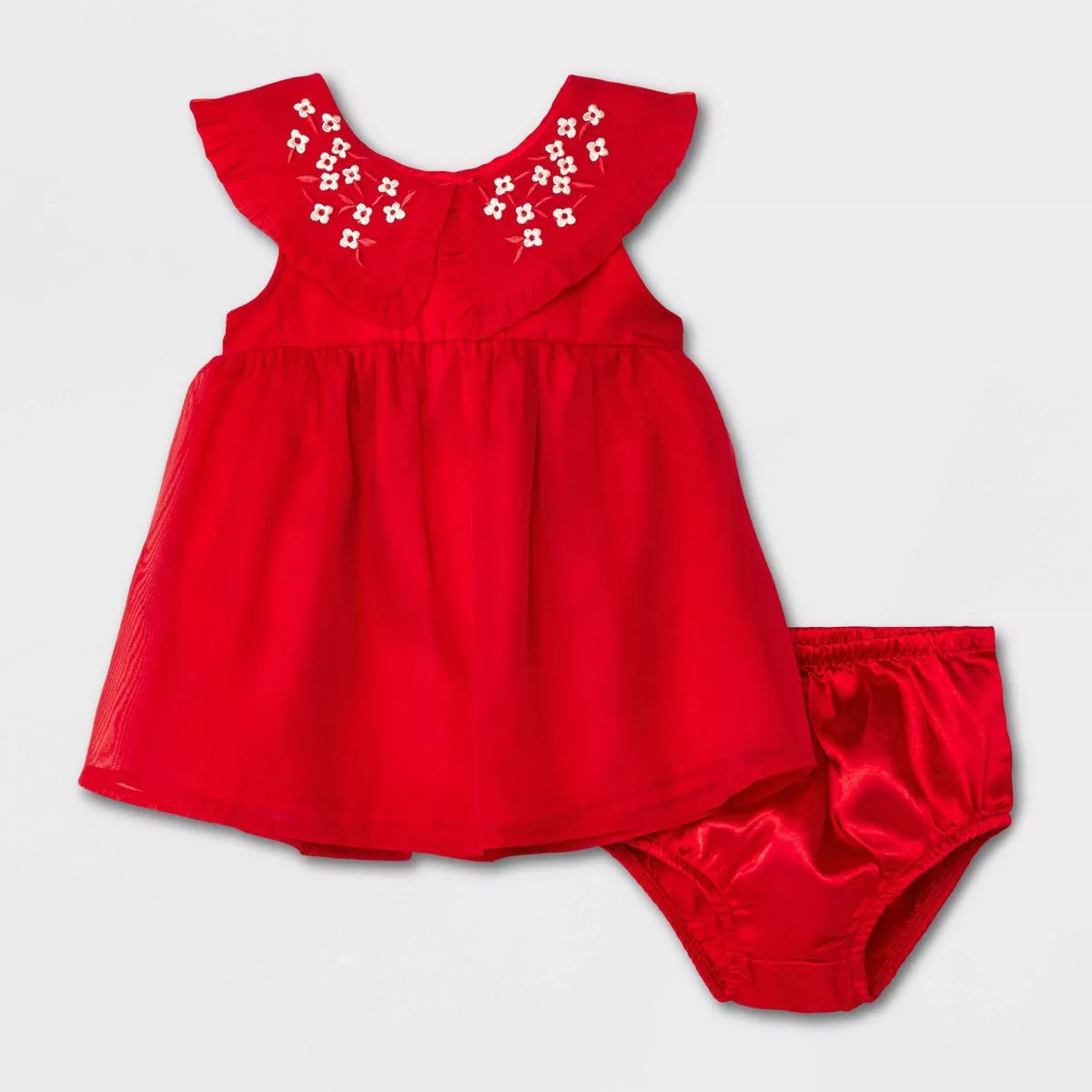 Baby Girls' Organza Embroidered Dress - Cat & Jack™ Red | Target