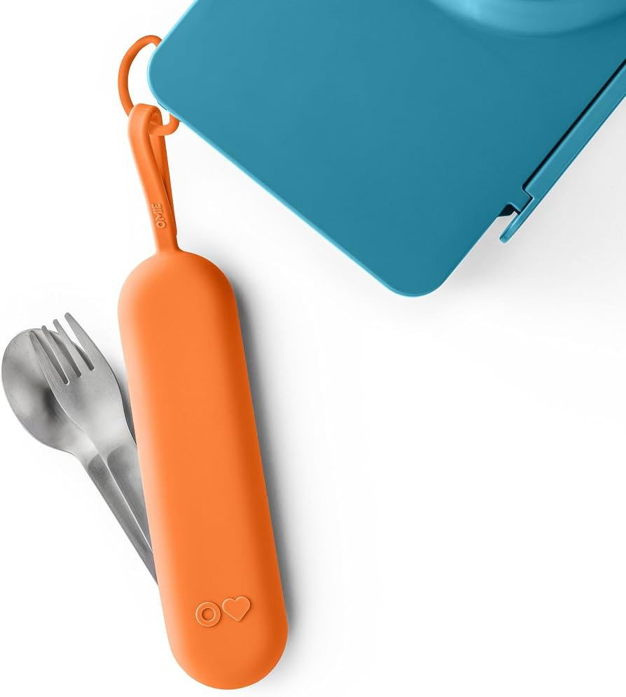 Omie OmieBox Travel Fork & Spoon Set with Case, Orange | Amazon (US)