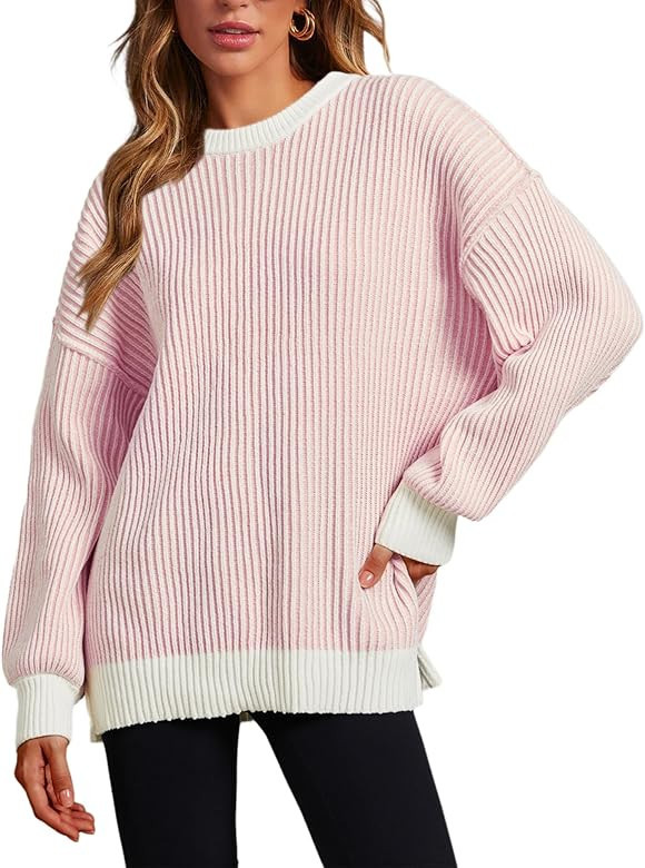 MISSFASHION Beyond Chenille Sweater for Women Fall Casual Long Sleeve Crew Neck Pullover Rib Knit... | Amazon (US)