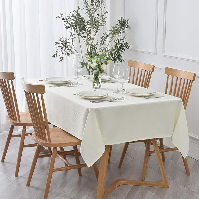 maxmill Rectangle Textured Tablecloth Waterproof Spillproof Wrinkle Free Table Cloth, Kitchen Din... | Amazon (US)