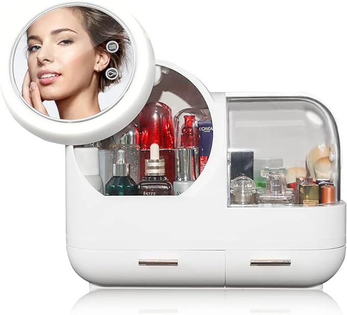 Generic Cosmetic Display Cases Skin Care Organizer Makeup Storage Organizer Box with Mirror Cosme... | Amazon (US)