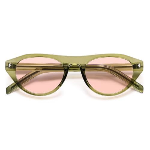 VANLINKER Retro Small Oval Sunglasses for Women Men Trendy Narrow Round Cateye Shades VL9915 | Amazon (US)