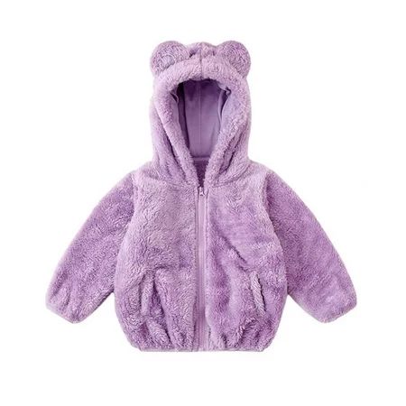 Jandel Winter Baby Kids Fleece Coat Boys Girls Warm Hooded Outwear Coral Fleece Plush Comfortable Bl | Walmart (US)