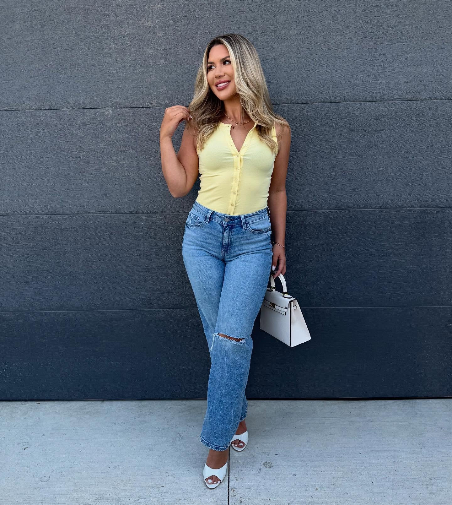 Starting to feel like spring! 💛 

Jeans & shirt: @shoppriceless 
Shoes: @schutz

#LTKSeasonal #LTKFindsUnder100 #LTKStyleTip