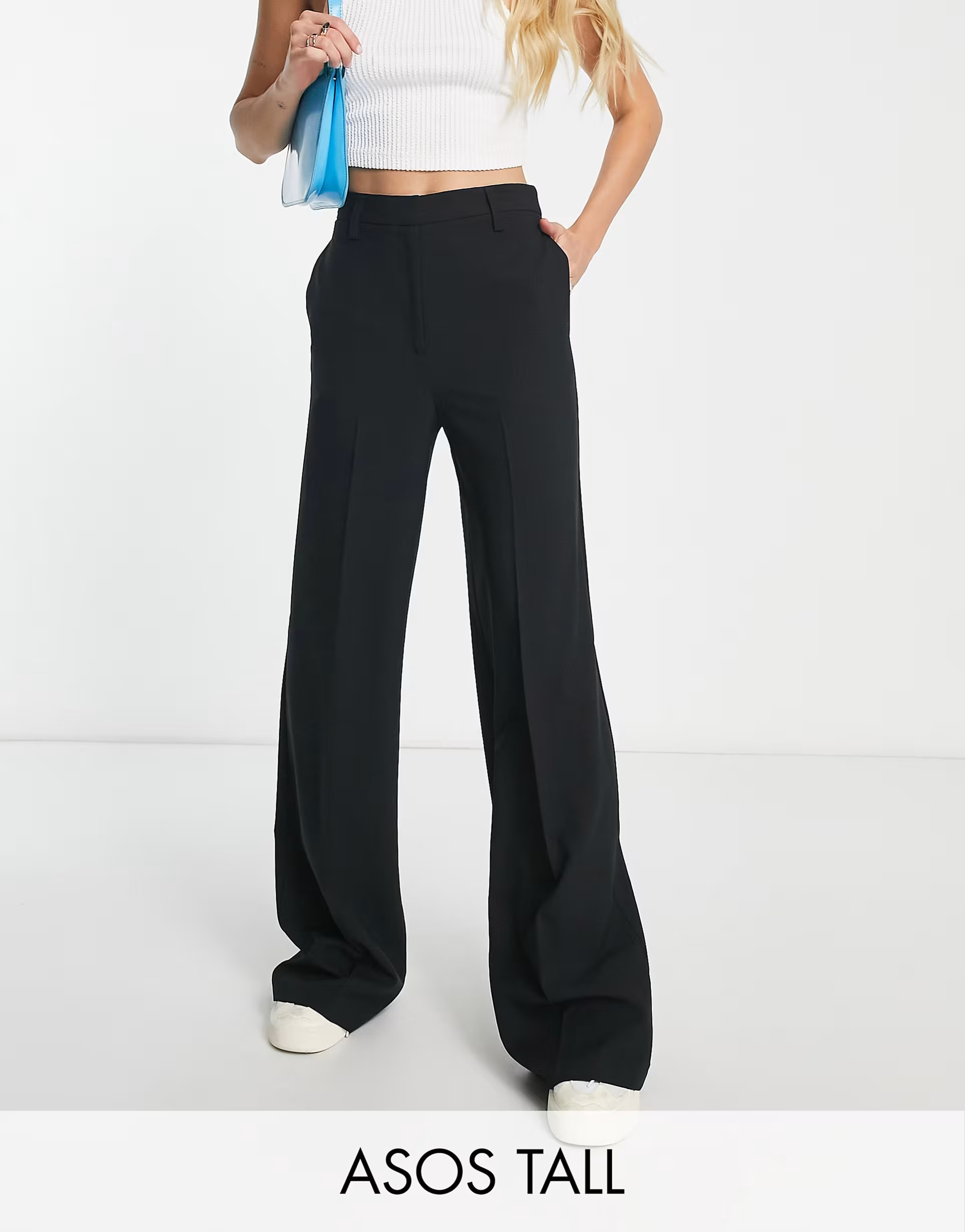 ASOS DESIGN Tall wide leg pants in black | ASOS (Global)