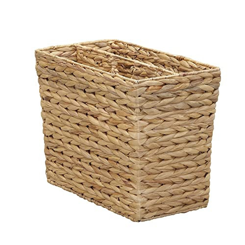 Household Essentials Side by Side Magazine Rack, Natural Hyacinth | Amazon (US)
