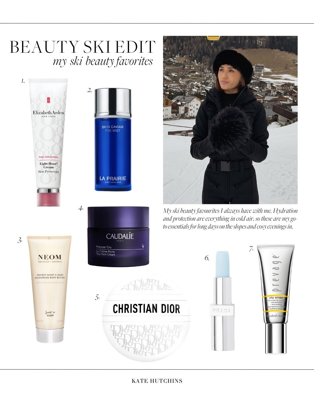 My ski beauty favourites I always have with me. Hydration and protection are everything in cold air, so these are my go-to essentials for long days on the slopes and cosy evenings in. Nothing complicated, just what I actually reach for every day.

#LTKwinter #LTKbeauty