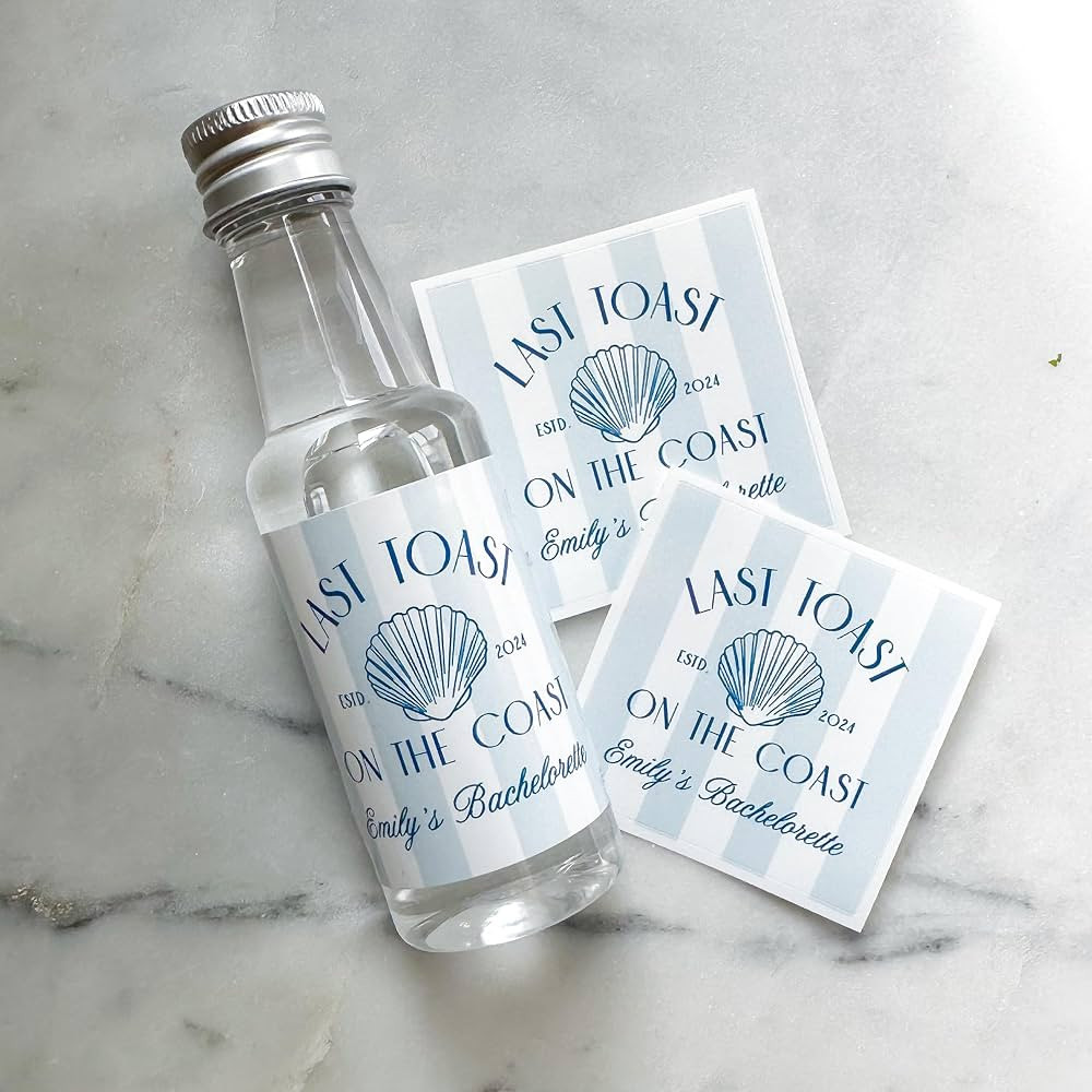 Last Toast on the Coast - 50 mL Bachelorette Liquor Labels - Coastal Bachelorette Party Favors - ... | Amazon (US)