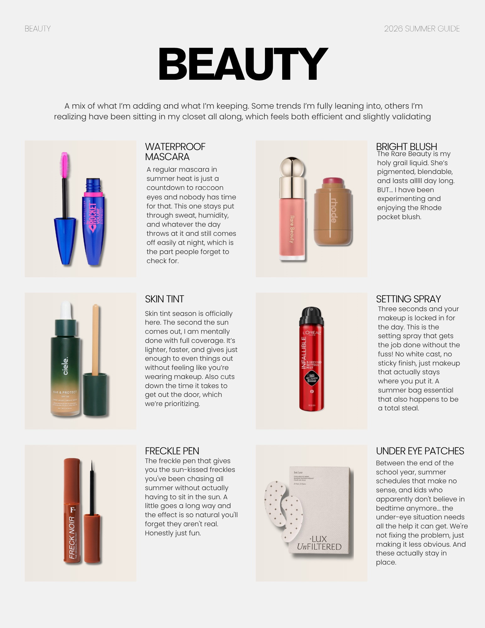 Summer guide: seasonal beauty favorites

#LTKSeasonal #LTKOver40 #LTKMidsize