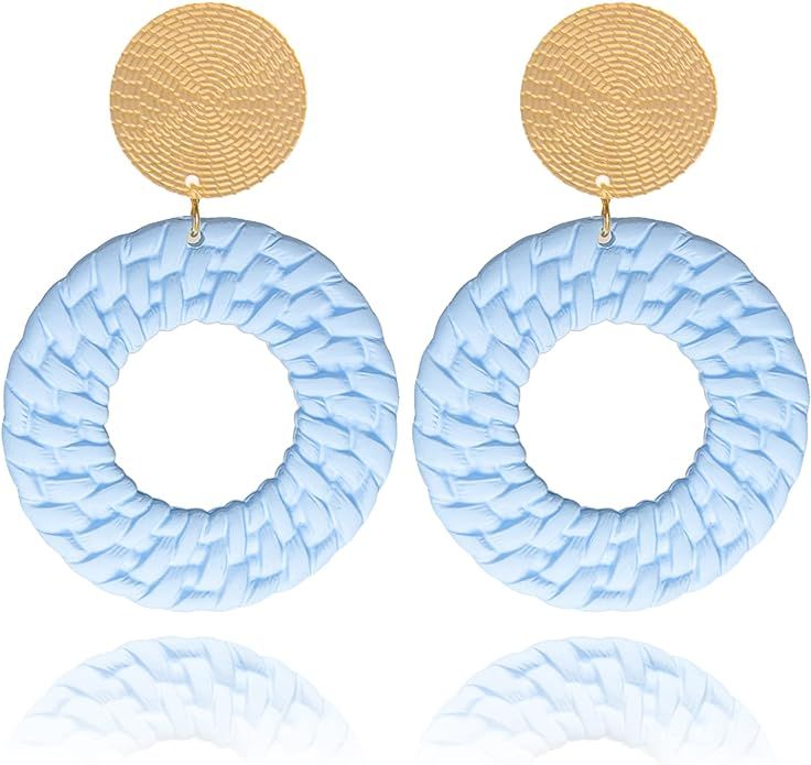 Acrylic Dangle Earring Jewelry for Women Geometric Round Braided Drop Dangle Dainty Earrings Boho... | Amazon (US)