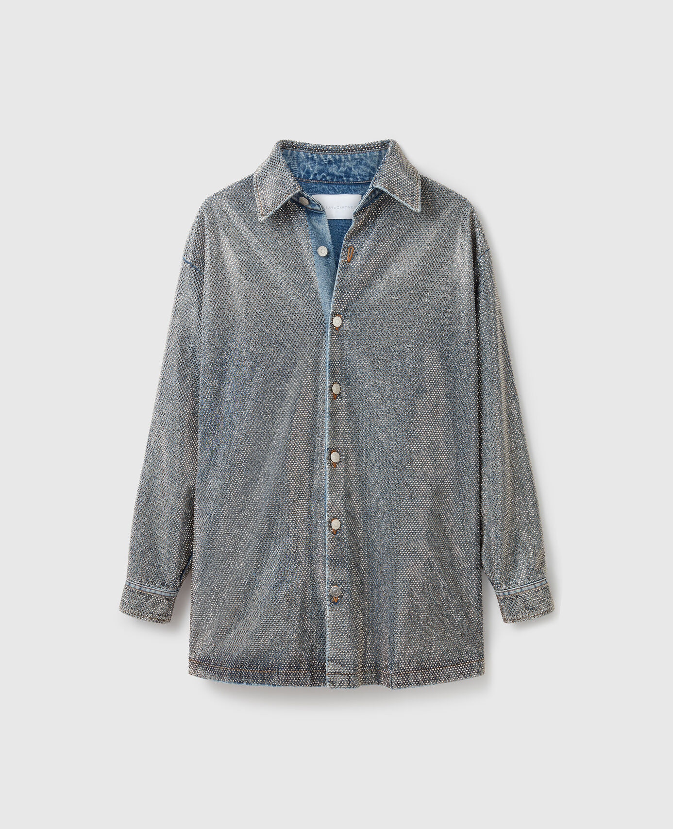 Oversized Crystal-Embellished Denim Shirt | Stella McCartney (Global)