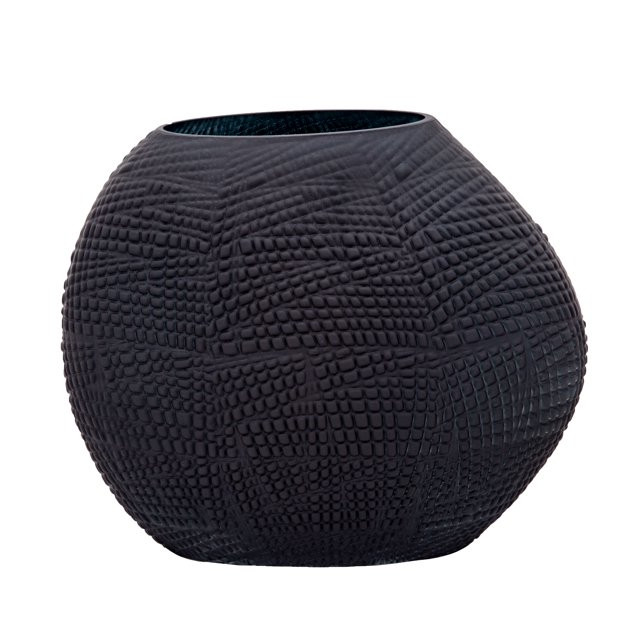 Sagebrook Home Glass 10"h Textured Vase, Black - Walmart.com | Walmart (US)