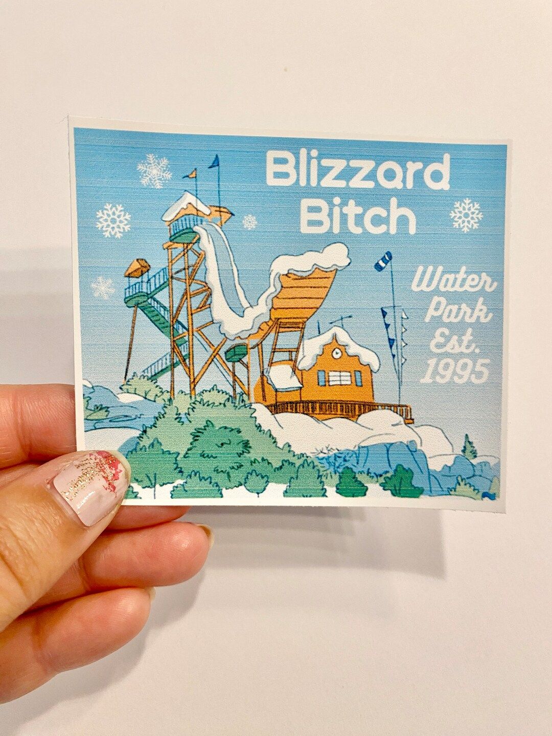 Blizzard Beach sticker art Disney adult water park Orlando cast member funny decal gift water bot... | Etsy (US)