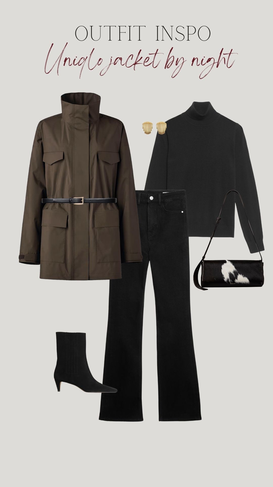 Styling the Uniqlo jacket by night 