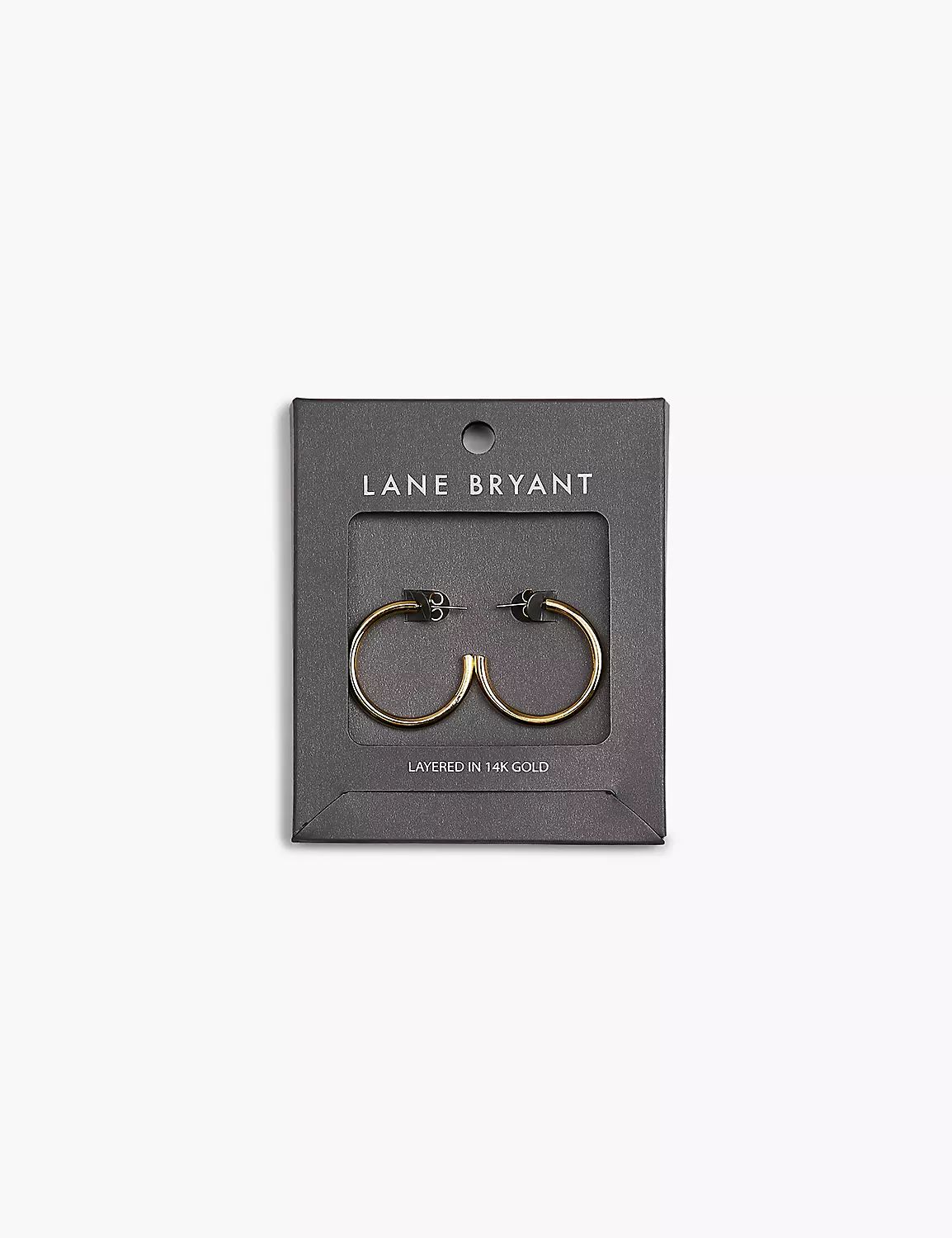 Demi-Fine Medium Hoop Earrings | LaneBryant | Lane Bryant (US)