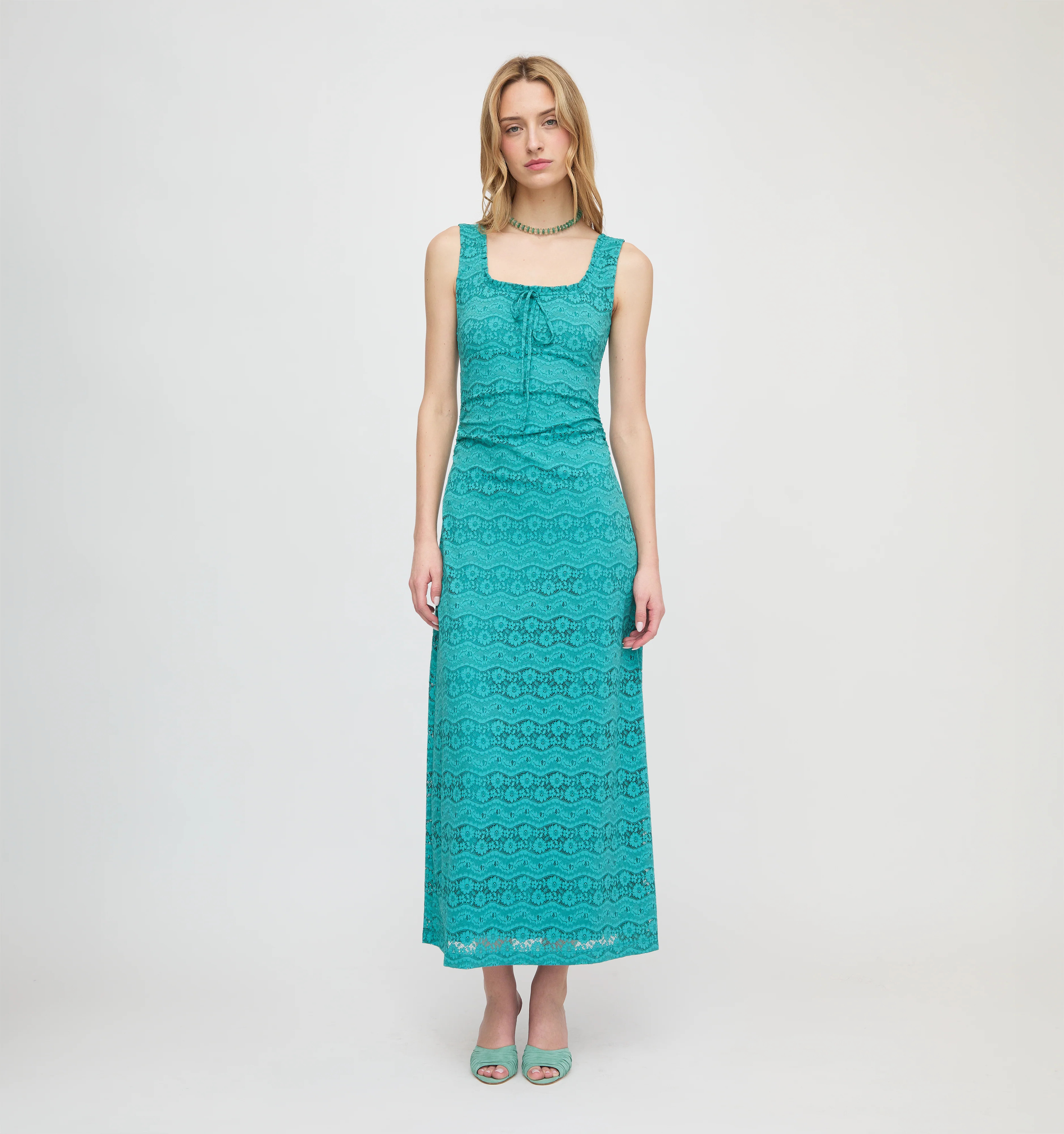 The Coraline Dress | Teal Stretch Lace / XXS | Hill House Home | Hill House Home US