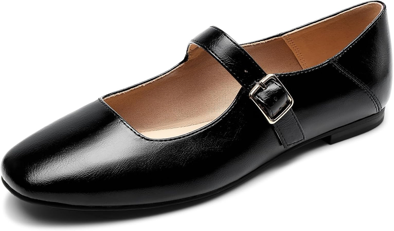 DREAM PAIRS Women's Silver Square Toe Mary Jane Flats: Comfortable Casual Slip On Dress Shoes wit... | Amazon (US)