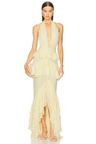 Michael Costello x REVOLVE Clara Bow Gown in Light Yellow from Revolve.com | Revolve Clothing (Global)