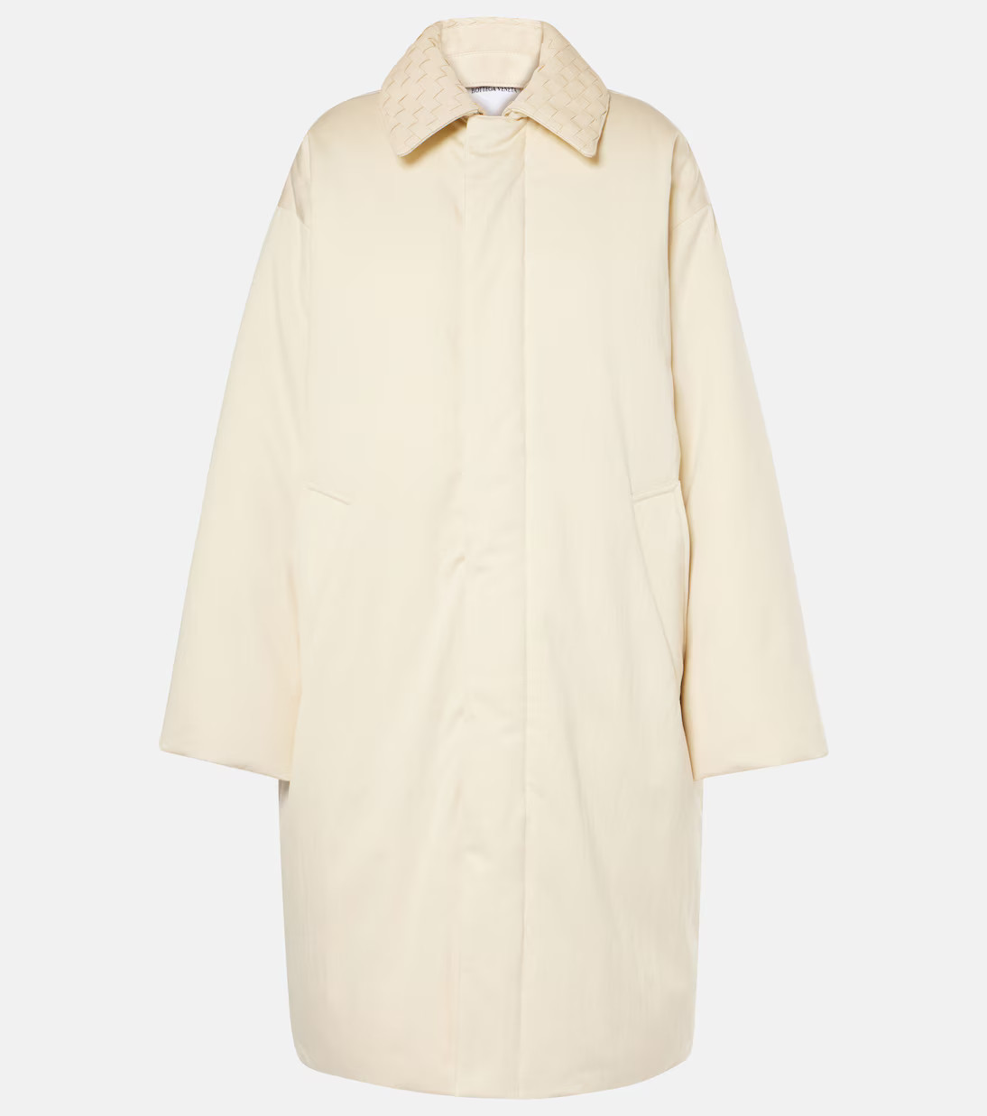 Leather-trimmed twill down coat | Mytheresa (US/CA)