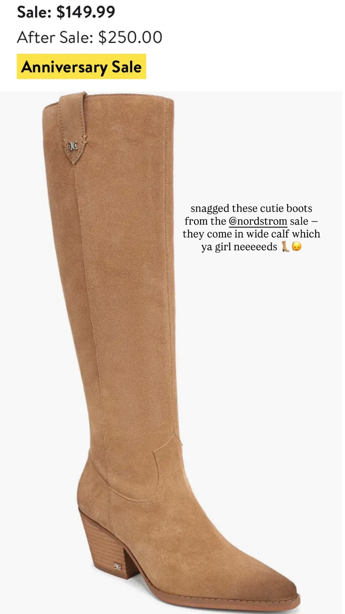Sam Edelman knee high boot — wide calf friendly !!👢

#LTKMidsize #LTKShoeCrush #LTKSaleAlert