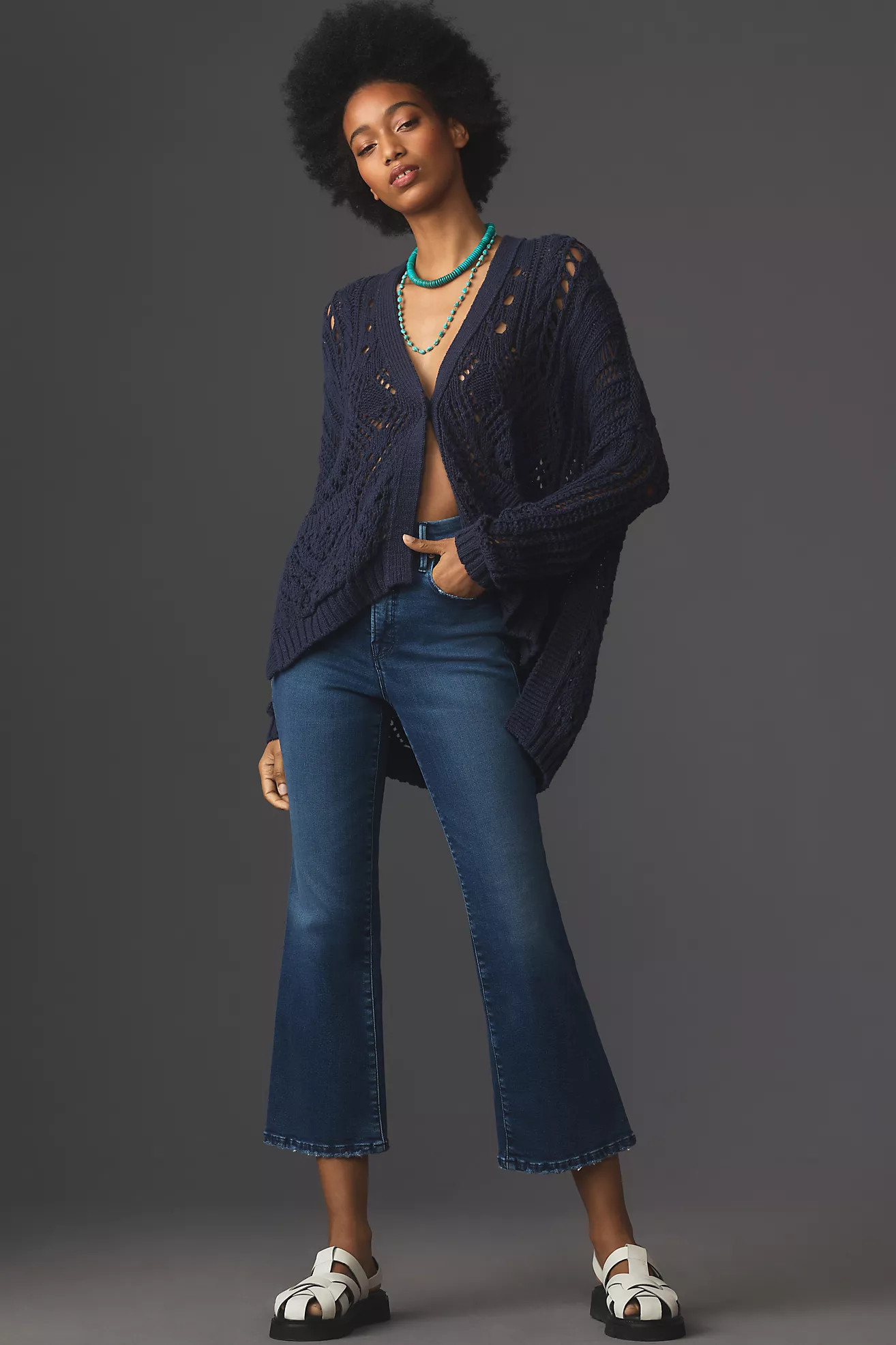 Good American Good Legs Crop Mini Bootcut Jeans | Anthropologie (US)