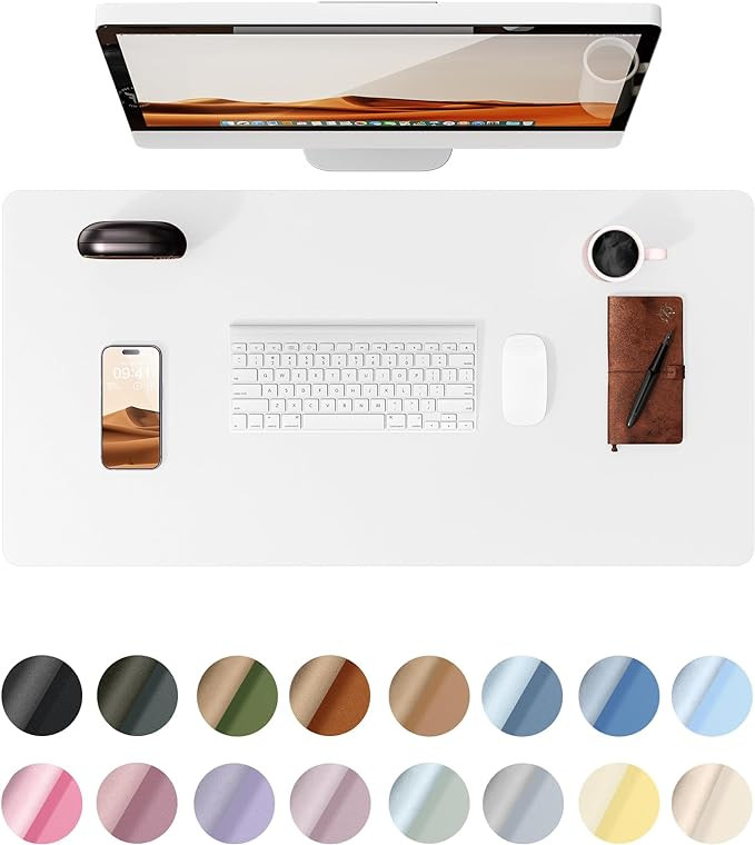 YSAGi Leather Desk Protector, Office Mat, Large Mouse Mat, Non-Slip PU Leather Blotter, Laptop De... | Amazon (US)