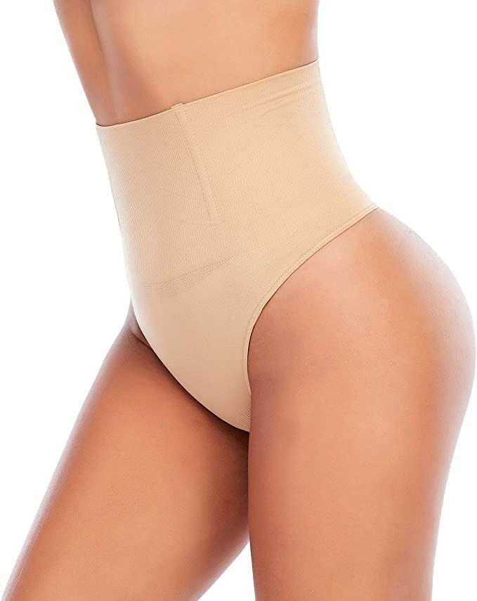 Tummy Control Thong Shapewear for Women Seamless Shaping Thong Panties Body Shaper Underwear | Amazon (US)