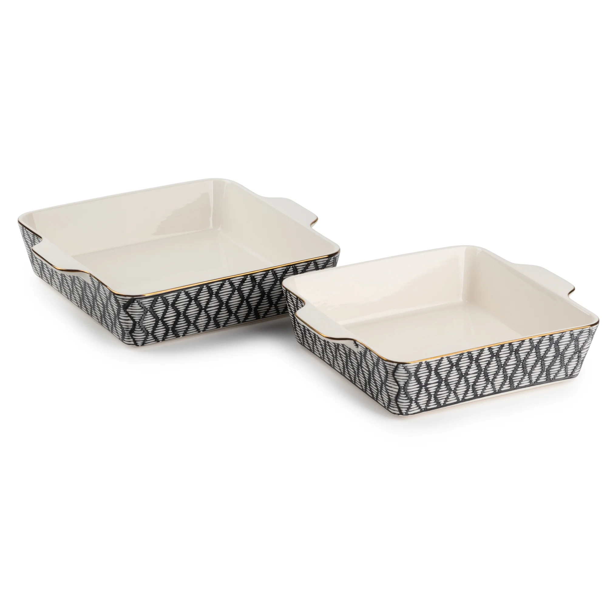 Thyme & Table Stoneware Square Baker, Black & White Geo, 2-Piece Set | Walmart (US)