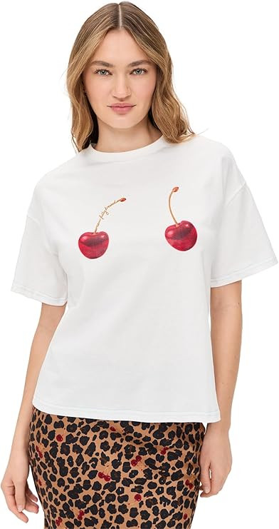 Never Fully Dressed Women's Cherry Boob T-Shirt | Amazon (US)