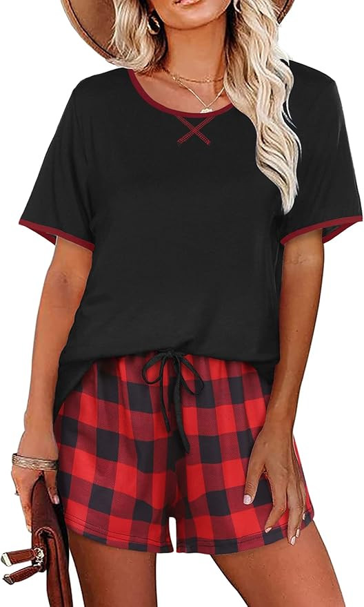 Ekouaer Women Pajama Set Casual Short Set | Amazon (US)